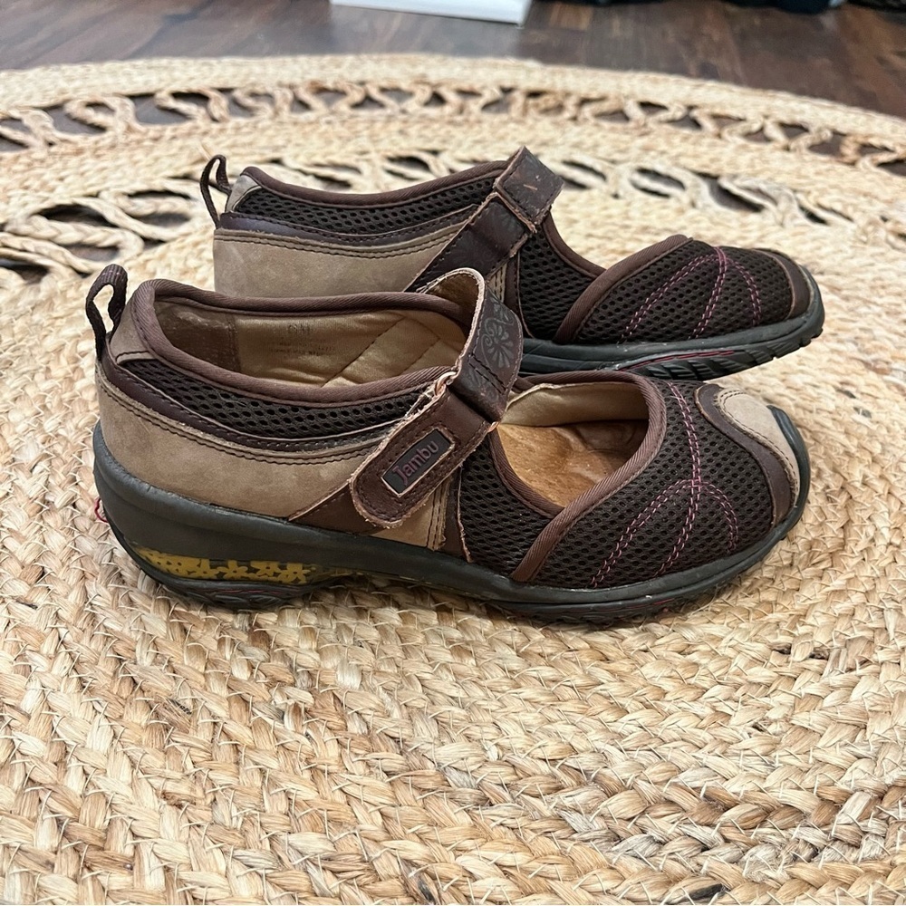 JAMBU Cascade Brown Leather Mary Jane Casual Shoes Womens Size US 6